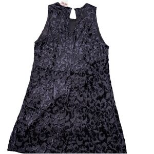 VTG USA Velvet Dress Sz M Crushed Burnout Pull On Fit & Flare Whimsigoth 90s Y2K